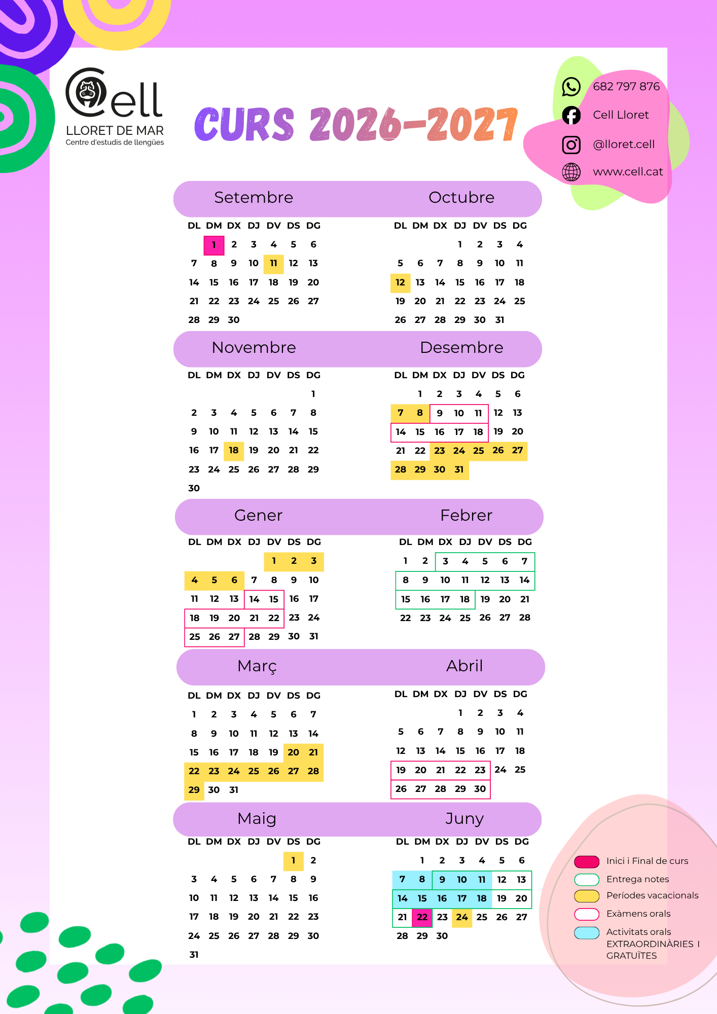 Calendari curs 2026-2027